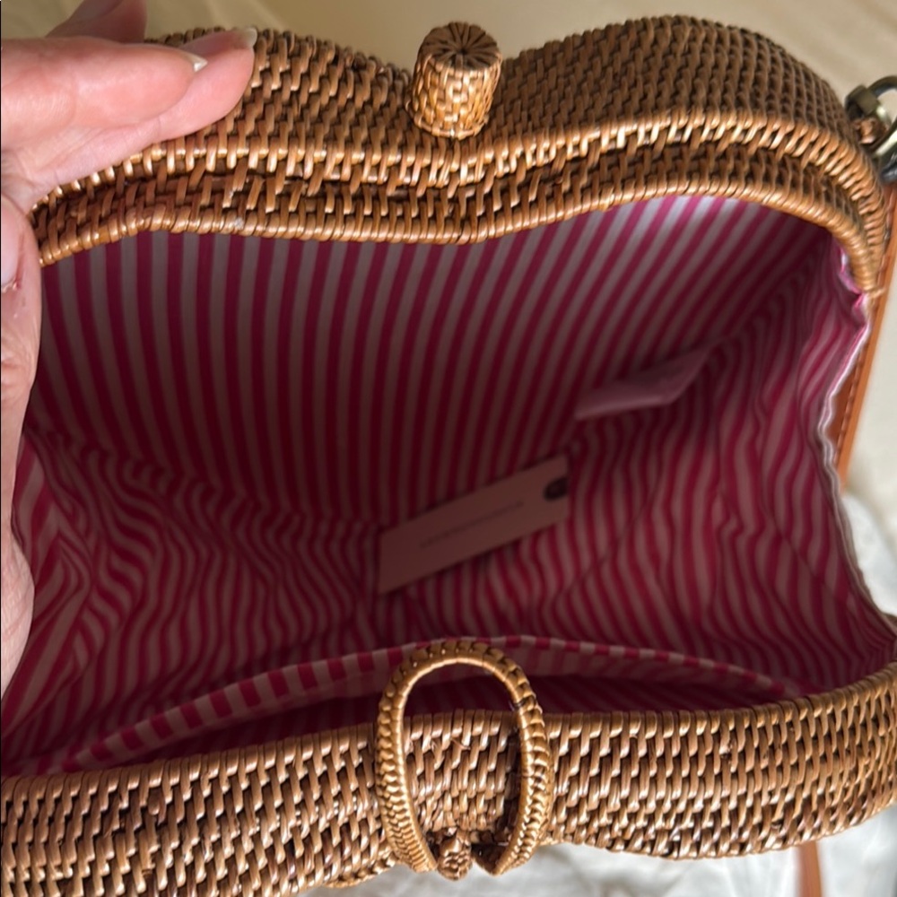 Anthropologie Brown Crossbody Bag with Artisanal Woven Design NWT - Picture 6 of 8